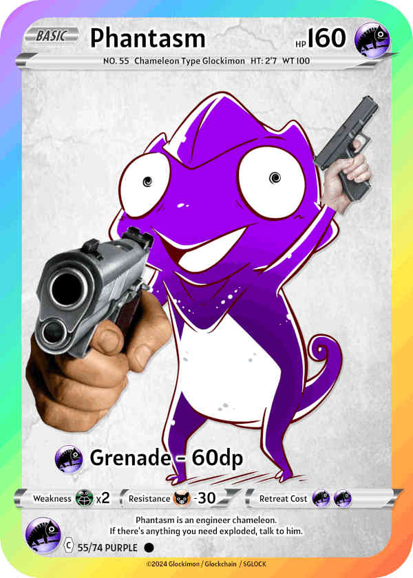 Purple Chameleon Glockimon